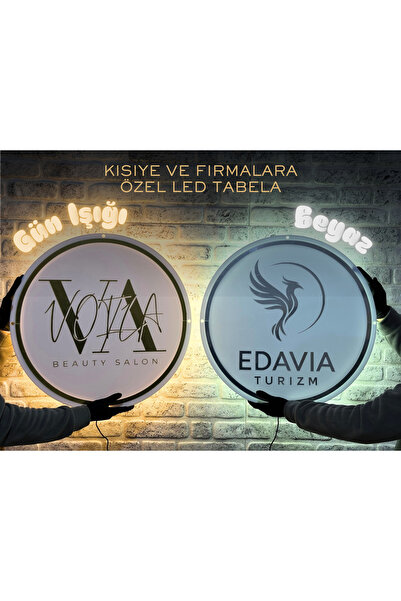 Dekorviaa Kişiye Ve Firmaya Özel Pleksi Işıklı Led Tabela 60x60