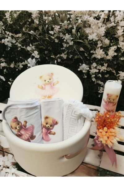 MASSIBEBE Σετ Βάπτισης, Πλήρες Σετ Βάπτισης με Κερί, Θέμα, Κουτί Δώρων