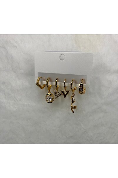 Çoklu Gold Küpe Seti
