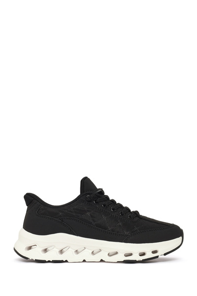 Derimod Γυναικείο μαύρο sneaker με κορδόνια και χοντρή σόλα 26PFE496014