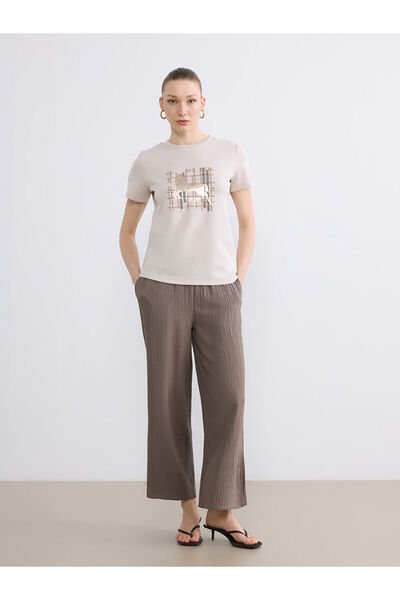 LC Waikiki Peak New Season Elastic Waist Wide Leg Women's Trousers