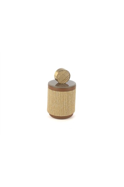 Mikasa Moor P230.125100 Cappuccıno Rafya Gold Kapaklı Kutu 12x20cm