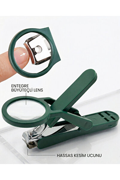 GUCSO Büyüteçli Paslanmaz Çelik Tırnak Makası, Profesyonel Geniş Ağızlı Kesic...