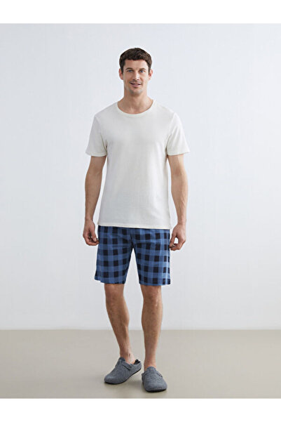LC Waikiki Pantaloni scurți de pijama brodați în carouri, model standard, ale...