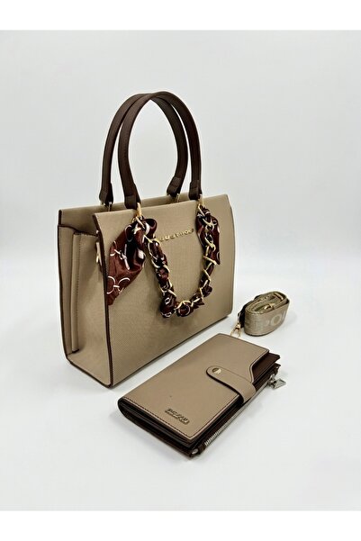 Just Polo Women's Gold Chain Shawl Detailed Stylish Hand & Shoulder Bag and W...