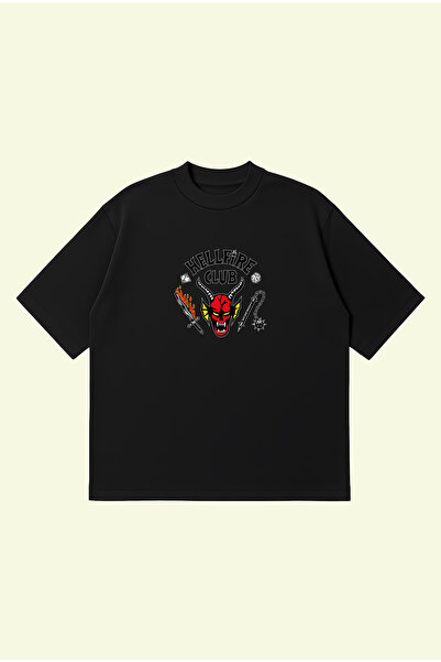 PURE POWER تي شيرت Stranger Things Boxy Fit كبير الحجم للجنسين مصنوع من القطن...