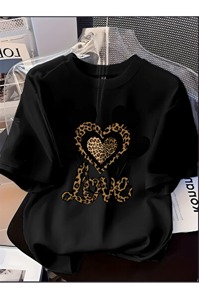 Soothing Space Love printed oversize bicycle collar t-shirt