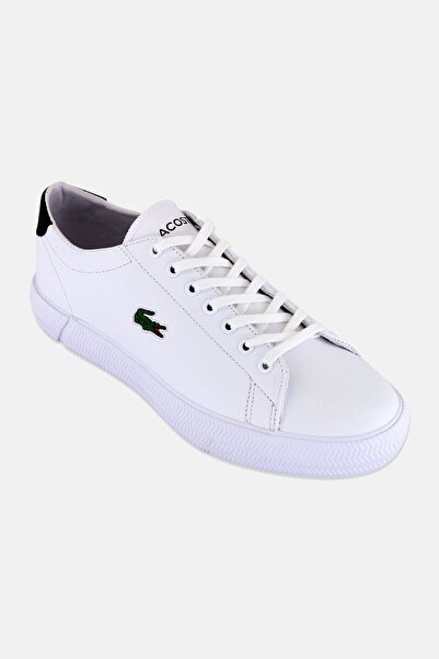 Lacoste حذاء كاجوال رجالي برباط من جريب شوت، أبيض