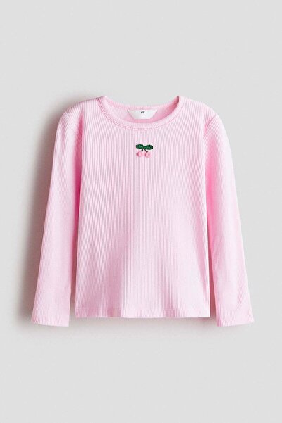 H&M بلوزة من القطن المضلع