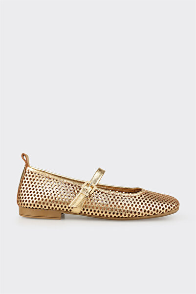Elle Shoes Gold Deri Kadın Günlük Ayakkabı