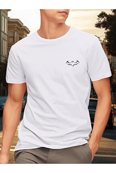 NOURAM Linear Bat Cotton Men's Short-Sleeve Printed T-Shirt