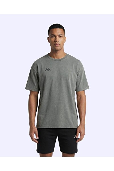 Kappa Jona Tshirt Erkek Antrasit Oversize Tişört