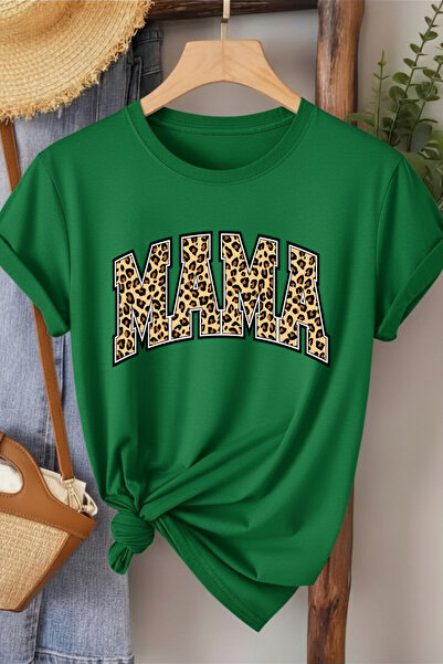 l'eivor Γυναικείο βαμβακερό μπλουζάκι με στάμπα Mama Leopard