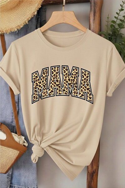 l'eivor Γυναικείο βαμβακερό μπλουζάκι με στάμπα Mama Leopard