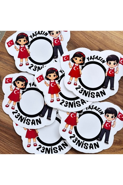 23 Nisan Magnet Kart – Fotoğraflı Çerçeve – Çocuk Bayramı Hatırası – Kesim Sticker Kart