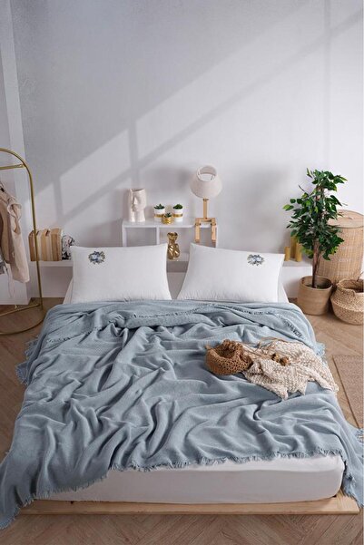 Çeyiz Diyarı Σετ Πικέ Διπλό 4 Τεμαχίων Missera Μπλε