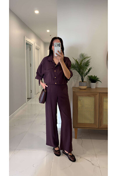 BİRCANÇİL Σετ Παντελόνι και Μπουφάν Μπόμπερ Fertan Bordo