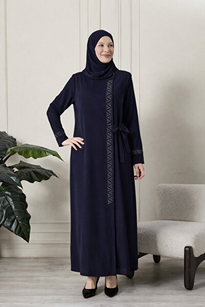 Ferace Model de abaya din țesătură Etamin, mărime mare, pentru femei – cu det...