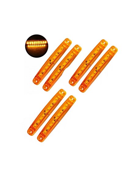 ERK 6x Φως πλευρικό αυτοκινήτου-φορτηγού 9 SMD 12–24V - Πορτοκαλί