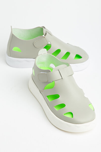 Tonny Black Παιδικά Unisex Γκρι Ελαφριά Σόλα Άνετα Σανδάλια με Velcro