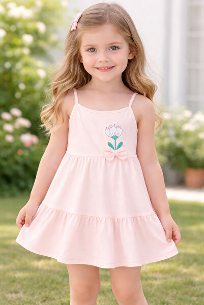 Atabay Kids ATABAY 11004-26 Κοριτσίστικο φόρεμα με λουράκια, απλικέ λουλούδια...