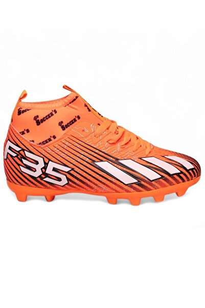 Bluefeet Bys Oranj Beyaz Erkek Futbol Krampon Ayakkabı
