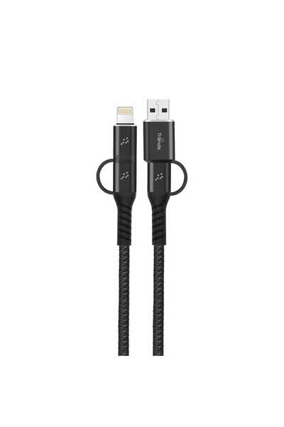 trands كابل 4 في 1 يشمل USB وType C وLightning