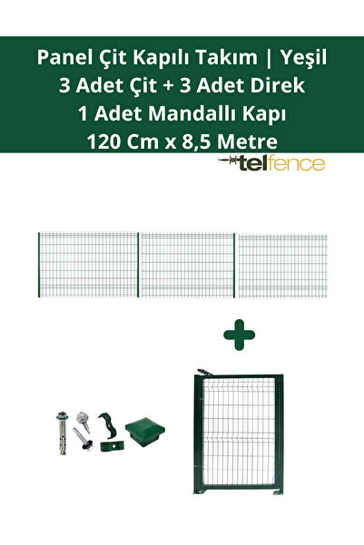 Telfence Panel Çit Takımı 8,5 Metre ( 3 Çit + 3 Direk + Mandallı Kapı ) Avant...