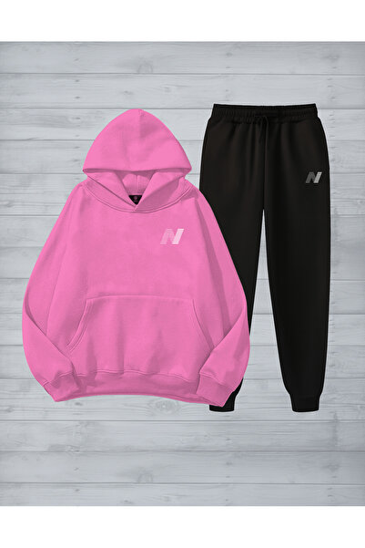 DİVİN Men's Printed Ytr Oversized Sweatahirt - Sweatpants 2-Piece Set