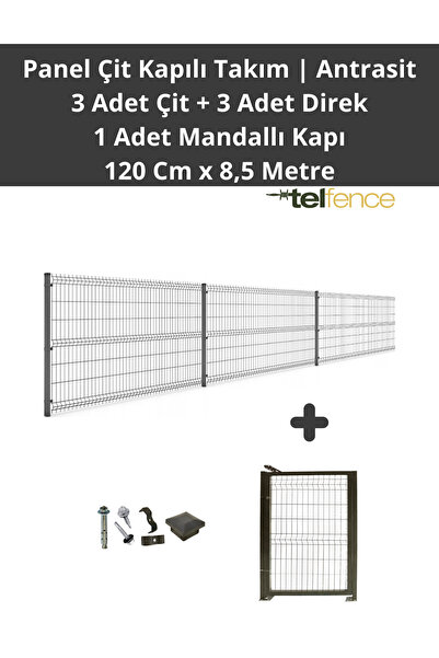 Telfence Panel Çit Takımı 8,5 Metre ( 3 Çit + 3 Direk + Mandallı Kapı ) Avant...