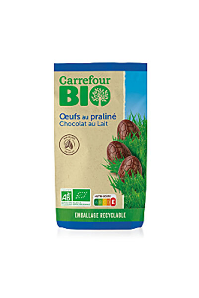 Carrefour Bio Ouă de ciocolată cu lapte Carrefour Bio, 150g