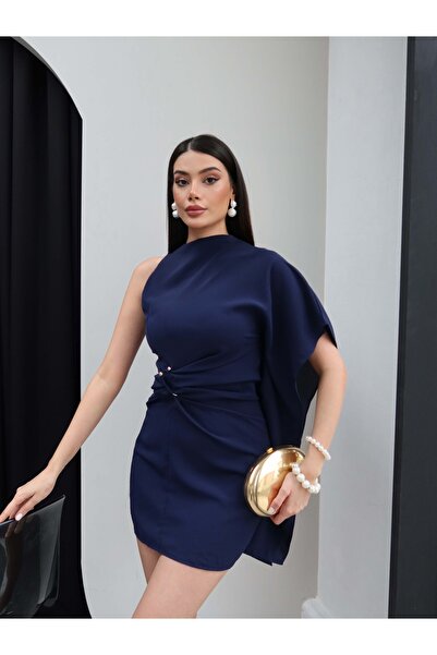 ESRAHELVACI Μίνι φόρεμα με λεπτομέρεια αγκράφα και μονό μανίκι