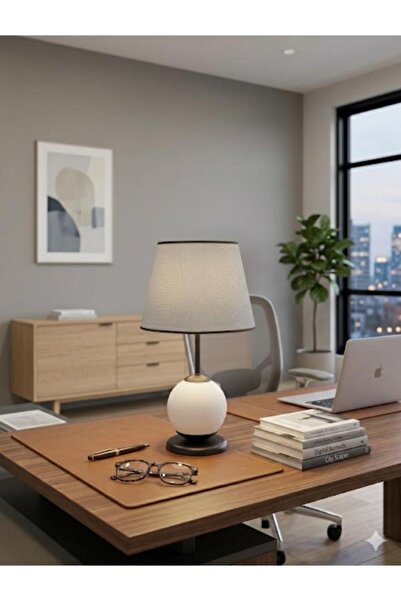 DEDE Matte Globe White Glass Lampshade with Black Static Painting and Black T...