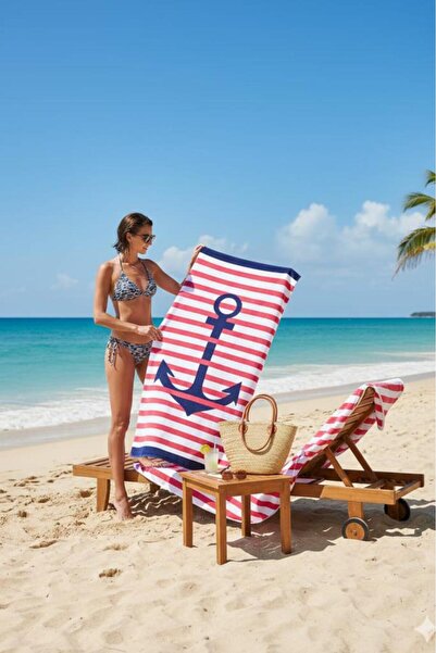 Çeyiz Diyarı Çapa 100% Cotton 75X150 cm Beach Towel