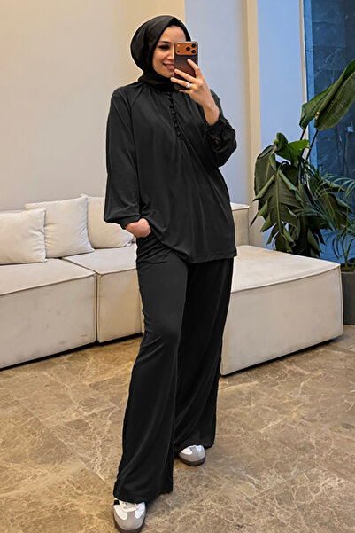 Suede Style 5914 - Κομψό και άνετο σετ από βανίζελ με λεπτομέρεια κουμπιών στ...