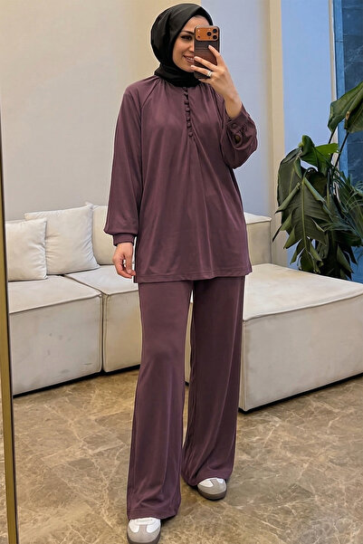 Suede Style 5914 - Κομψό και άνετο σετ από βανίζελ με λεπτομέρεια κουμπιών στ...