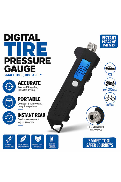 EasyLife Portable Digital Tire Pressure Gauge Compact Accurate PSI Tester for...
