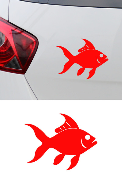 New Jargon Fish Figured Car Sticker - Car Windshield Hood Sticker - Cute Fish...