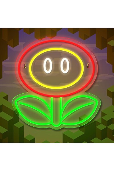 Slasa Flower Cartoon Neon Sign 30x28 cm Multicolor LED Light with 6mm Acrylic...