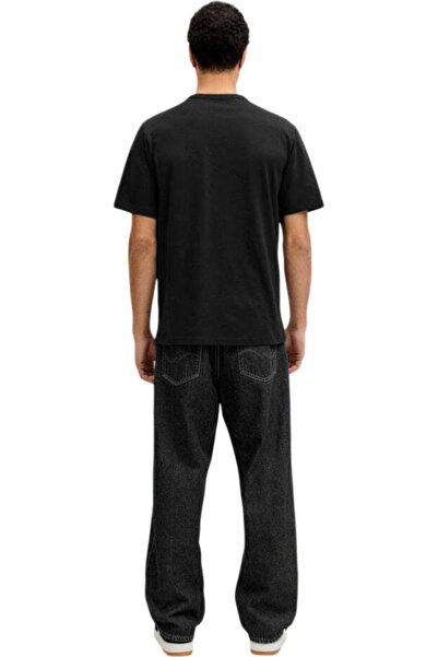 Jack & Jones Tricou cu guler rotund și logo colegiu JACK & JONES - 12288105-Negru
