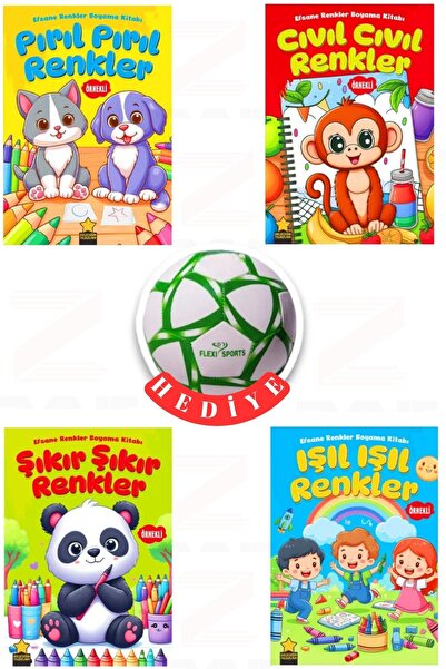 Nesil Yayınları Legendary Colors Coloring Book-4 Book Set-Football Ball Gift