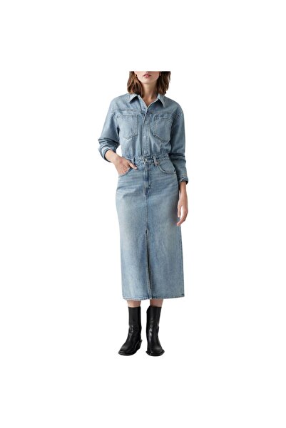 Levis Γουέστερν Τζιν Μίντι Φόρεμα-Πουκάμισο Μπλε 26