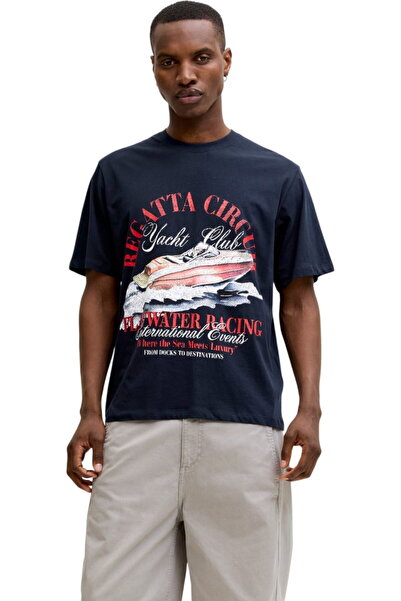 Jack & Jones JACK &JONES Tricou cu mânecă scurtă și guler rotund, cu imprimeu...