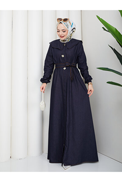 EFSUN MODA Γυναικείο τζιν φόρεμα με κουμπιά και λεπτομέρειες, ειδικά σχεδιασμ...