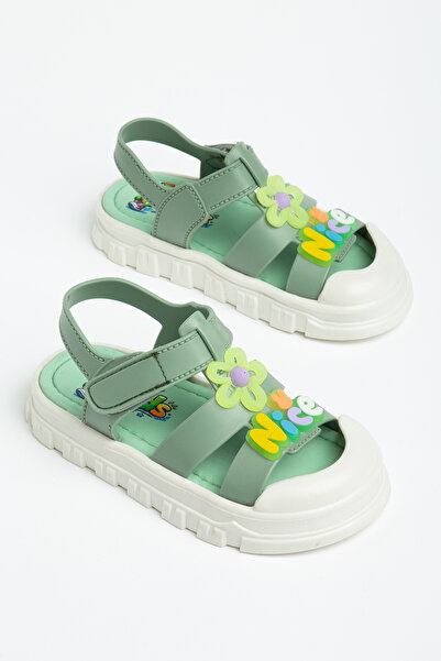 camaiore Κοριτσίστικα Ορθοπεδικά Σανδάλια με Λευκή και Πράσινη Σόλα