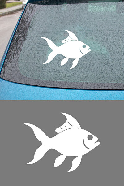 New Jargon Fish Figured Car Sticker - Car Windshield Hood Sticker - Cute Fish...