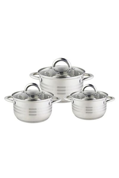 Floria ZLN4083 stainless steel pot set, 6 premium pieces, universal compatibi...