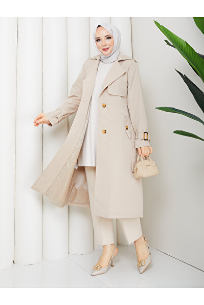 RACE FASHİON Υφασμάτινο αδιάβροχο καμπαρντίνα με επένδυση και χιτζάμπ της Tor...