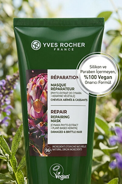 Yves Rocher Yipranmış Saçlara Özel Bitkisel Keratinli Onarıcı Saç Maskesi Veg...