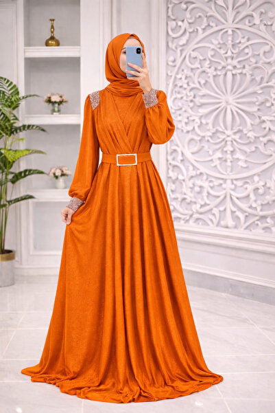 mihratesettür Tesettür Silvery Evening Dress